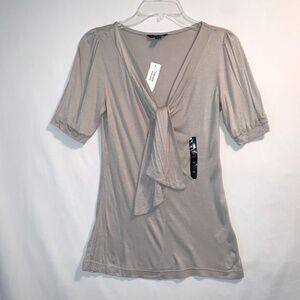 Banana Republic V-Neck Short Sleeve Stretch Tie Top Size XS